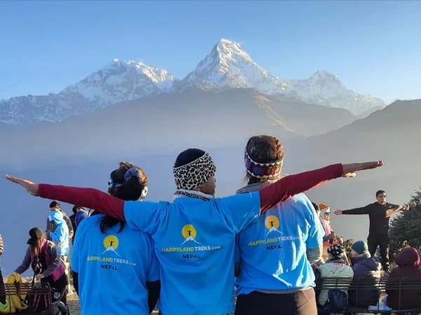 view of annapurna himalaya from poon hill 3210m, such name of annapurna I, Annapurn south, and Hiunchuli
