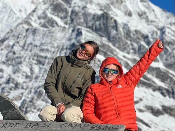 picture at the base camp of Mardi Himal in Annapurna hiking Nepal